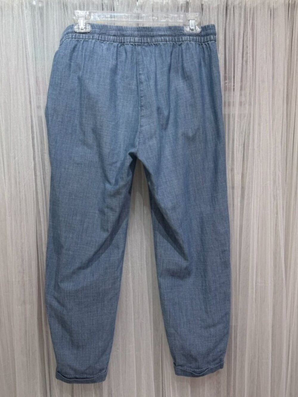 J.Crew Chambray Drawstring Jogger Pants Women's Size 6 Blue 100% Cotton - Picture 4 of 11